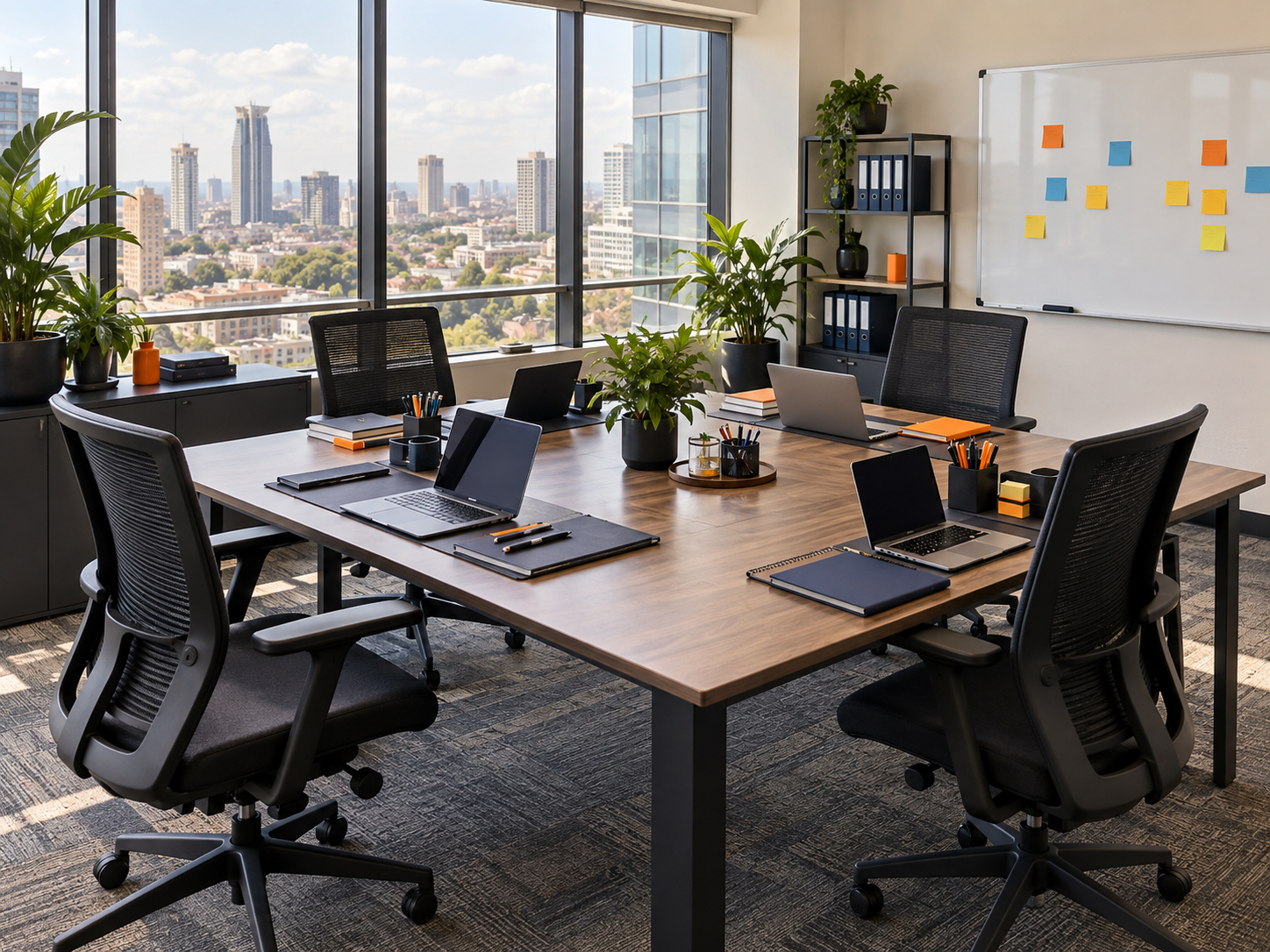 Organised modern office workspace where staff can make day-to-day decisions without the owner